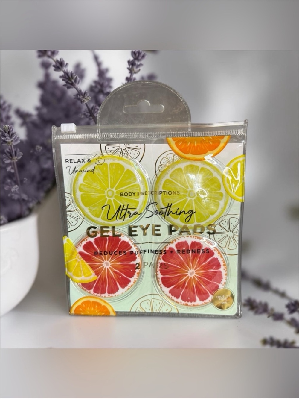 Body Prescriptions Citrus Design Ultra Soothing Gel Eye Pads/NIB